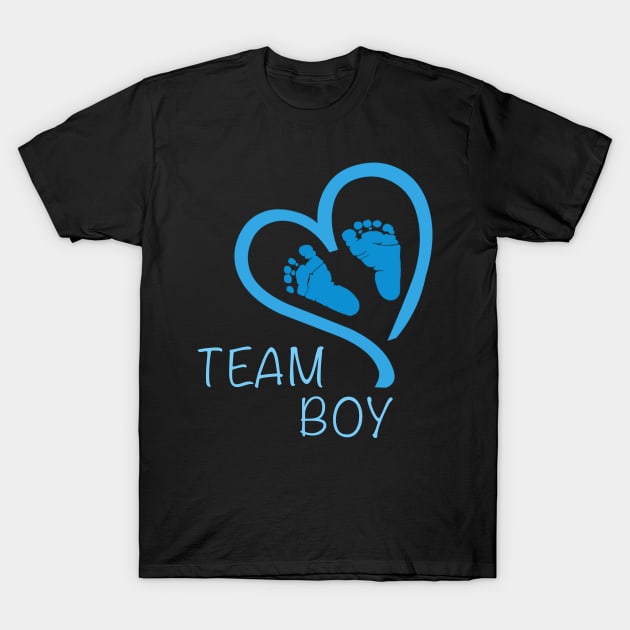 Team Boy Gender Blue Reveal Baby Shower T-Shirt by Saymen Design